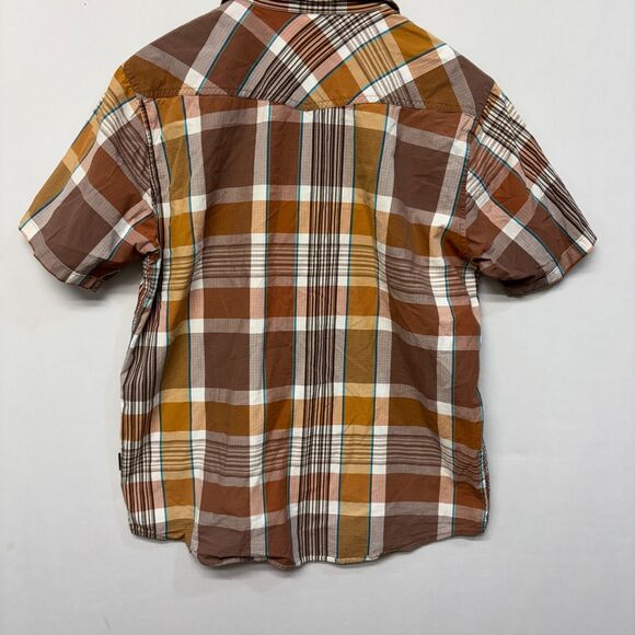 Patagonia Men Short Sleeve Button Down Shirt Top Size Medium Plaid C026 -22 - Picture 13 of 14
